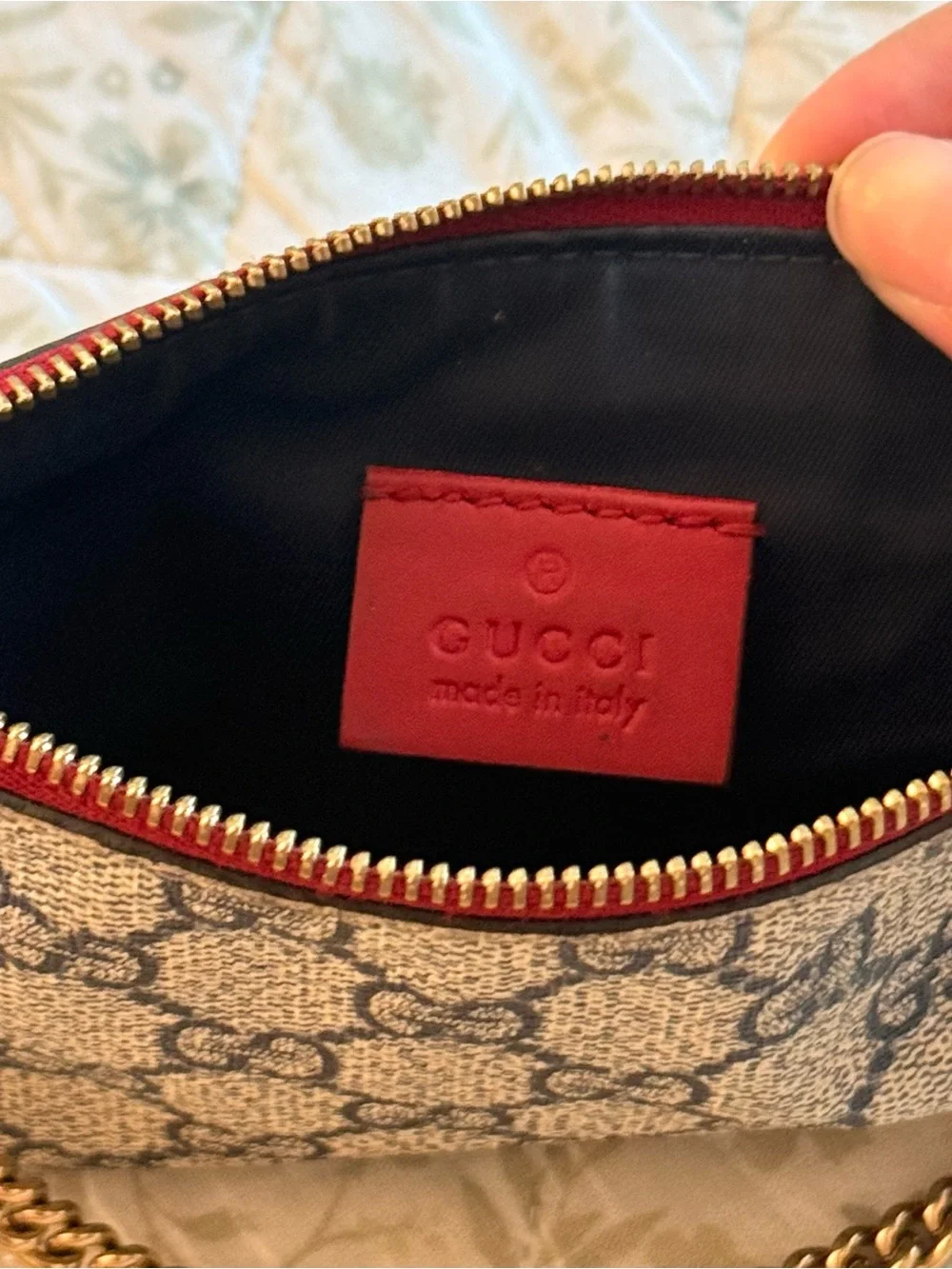 Gucci GG monogram mini chain bag